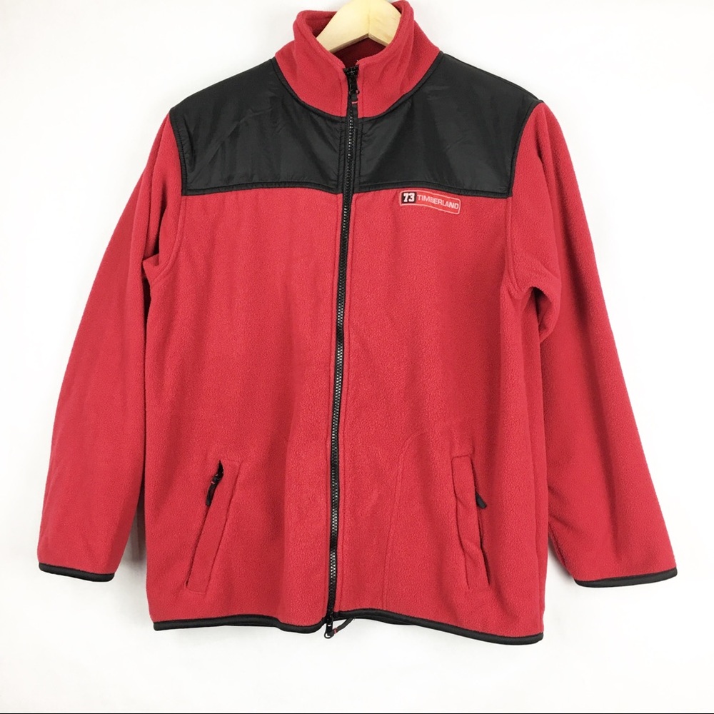 Timberland Vtg. Red/Black Zip Up Fleece Jacket L